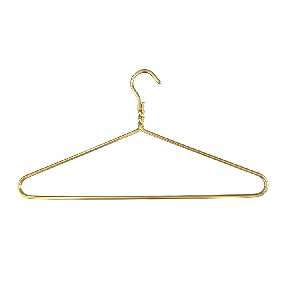 Metal Wire Clothes Hanger Gold Tone Smooth Adult Closet Organizer Storage China